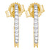 14K Yellow Gold Round Pave-set Diamond Single Row Screwback Hoop Earrings 1/4 Cttw - Gold Americas