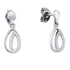 10K White Gold Round Diamond Teardrop Dangle Screwback Earrings 1/8 Cttw - Gold Americas