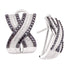 14K White Gold Round Black Color Enhanced Diamond Crossover Hoop Earrings 1-1/2 Cttw - Gold Americas