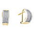 14K Yellow Gold Round Diamond Huggie French-clip Earrings 1/2 Cttw - Gold Americas