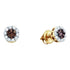 14K Yellow Gold Round Cognac-brown Color Enhanced Diamond Flower Cluster Screwback Earrings 1/2 Cttw - Gold Americas