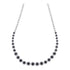 14K White Gold Womens Round Black Color Enhanced Diamond Cluster Necklace 10-1/5 Cttw