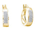 10K Yellow Gold Round Diamond Triple Row Hoop Earrings 1/6 Cttw - Gold Americas