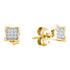 Yellow-tone Sterling Silver Round Diamond Square Cluster Earrings .03 Cttw - Gold Americas