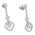 14K White Gold Round Diamond Flower Cluster Dangle Screwback Earrings 3/4 Cttw - Gold Americas