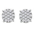 14K White Gold Round Pave-set Diamond Flower Cluster Earrings 1/2 Cttw - Gold Americas