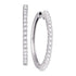 14K White Gold Pave-set Round Diamond Single Row Hoop Earrings 1.00 Cttw - Gold Americas