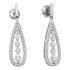 14K White Gold Round Diamond Teardrop Dangle Screwback Earrings 3/4 Cttw - Gold Americas