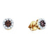 14K Yellow Gold Round Color Enhanced Brown Diamond Flower Cluster Earrings 1-1/2 Cttw - Gold Americas