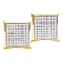 14K Yellow Gold Round Diamond Square Kite Cluster Stud Earrings 1/10 Cttw - Gold Americas