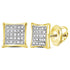 10K Yellow Gold Round Diamond Square Kite Cluster Earrings 1/6 Cttw - Gold Americas