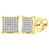 10K Yellow Gold Round Diamond Square Cluster Earrings 1/4 Cttw - Gold Americas