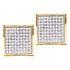 10K Yellow Gold Round Diamond Square Cluster Stud Earrings 1/20 Cttw - Gold Americas