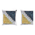 10K White Gold Mens Round Blue Yellow Color Enhanced Diamond Square Kite Cluster Earrings 1/4 Cttw - Gold Americas