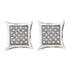 Sterling Silver Round Diamond Square Kite Cluster Screwback Earrings 1/4 Cttw - Gold Americas