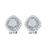 14K White Gold Round Diamond Square Cluster French-clip Earrings 1-1/2 Cttw - Gold Americas