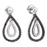 14K White Gold Round Black Color Enhanced Diamond Double Teardrop Dangle Earrings 7/8 Cttw - Gold Americas