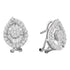 14K White Gold Round Diamond Oval Cluster Earrings 1-1/4 Cttw - Gold Americas