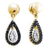 14K Yellow Gold Round Black Color Enhanced Diamond Teardrop Dangle Earrings 1/3 Cttw - Gold Americas