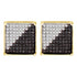 10K Yellow Gold Mens Round Black Color Enhanced Diamond Square Cluster Earrings 1/6 Cttw - Gold Americas