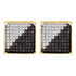 10K Yellow Gold Mens Round Black Color Enhanced Diamond Square Cluster Earrings 1/3 Cttw - Gold Americas
