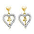 14K Yellow Gold Round Diamond Heart Cross Dangle Earrings 1/3 Cttw - Gold Americas