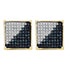 10K Yellow Gold Mens Round Blue Color Enhanced Diamond Square Cluster Earrings 1/6 Cttw - Gold Americas