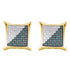 Sterling Silver Mens Round Blue Color Enhanced Diamond Square Kite Earrings 1/4 Cttw - Gold Americas