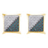 Sterling Silver Mens Round Blue Color Enhanced Diamond Square Kite Cluster Earrings 1/4 Cttw - Gold Americas
