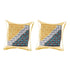 Yellow-tone Sterling Silver Mens Round Yellow Blue Color Enhanced Diamond Cluster Earrings 1/4 Cttw - Gold Americas