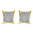 Yellow-tone Sterling Silver Round Diamond Square Kite Cluster Screwback Earrings 1/3 Cttw - Gold Americas