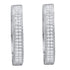 10K White Gold Round Diamond Double Row Pave Hoop Earrings 1/4 Cttw - Gold Americas