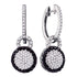 10K White Gold Round Black Color Enhanced Diamond Framed Cluster Dangle Earrings 1/2 Cttw - Gold Americas