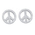 10K White Gold Round Diamond Peace Sign Earrings 1/6 Cttw - Gold Americas
