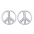 10K White Gold Round Diamond Peace Sign Stud Earrings 1/6 Cttw - Gold Americas