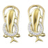 10K Yellow Gold Round Diamond Dolphin French-clip Stud Earrings 1/12 Cttw - Gold Americas