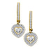 10K Yellow Gold Round Diamond Heart Dangle Earrings 3/4 Cttw - Gold Americas