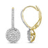 10K Yellow Gold Round Diamond Flower Cluster Dangle Leverback Earrings 1/2 Cttw - Gold Americas