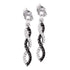 10K White Gold Round Black Color Enhanced Diamond Infinity Dangle Screwback Earrings 1/6 Cttw - Gold Americas