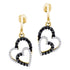 10K Yellow Gold Round Black Color Enhanced Diamond Double Heart Dangle Screwback Earrings 1/2 Cttw - Gold Americas
