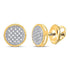 Yellow-tone Sterling Silver Round Diamond Cluster Screwback Earrings 1/6 Cttw - Gold Americas
