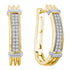 Yellow-tone Sterling Silver Round Pave-set Diamond Oblong Double Row Hoop Earrings 1/6 Cttw - Gold Americas