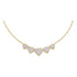 10K Yellow Gold Womens Round Diamond Five Heart Cluster Pendant Necklace 1/3 Cttw