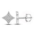 Sterling Silver Round Diamond Square Kite Cluster Earrings 1/6 Cttw - Gold Americas