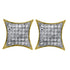 Yellow-tone Sterling Silver Round Diamond Square Kite Cluster Earrings 1/4 Cttw - Gold Americas