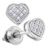 Sterling Silver Round Diamond Heart Cluster Stud Earrings 1/20 Cttw - Gold Americas