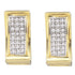 10K Yellow Gold Round Diamond Triple Row Huggie Earrings 1/6 Cttw - Gold Americas