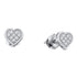 Sterling Silver Round Diamond Heart Cluster Earrings 1/20 Cttw - Gold Americas