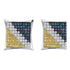 Sterling Silver Mens Round Yellow Color Enhanced Diamond Square Cluster Earrings 1/20 Cttw - Gold Americas