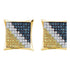 Yellow-tone Sterling Silver Mens Blue Color Enhanced Diamond Square Cluster Earrings 1/6 Cttw - Gold Americas